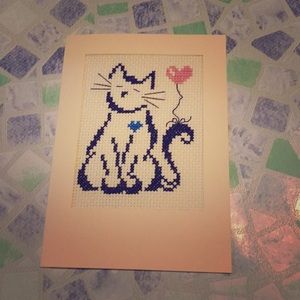 Picture Frame Gift Card Cat w/Balloon